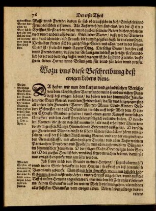 Wozu uns diese Beschreibung deß ewigen Lebens diene.