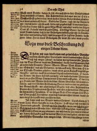 Wozu uns diese Beschreibung deß ewigen Lebens diene.