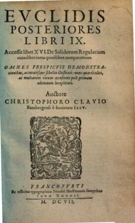 Evclidis Posteriores Libri IX