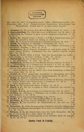 Lager-Verzeichnis ..., 4. Orientalia : Hebraica - Judaica ; allgemeine und vergleichende Sprachwissenschaft ; Anhang: Antiquaria ; ausgegeben: 1. Juni 1886