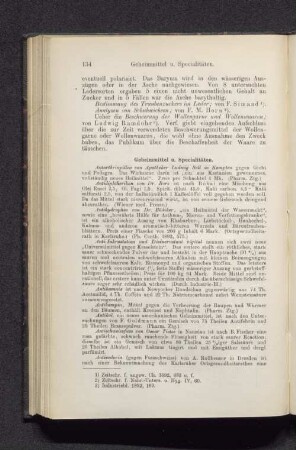 Geheimmittel u. Specialitäten.