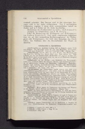 Geheimmittel u. Specialitäten.