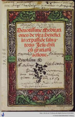Devotissimae meditationes de vita beneficiis et passione salvatoris Jesu Christi