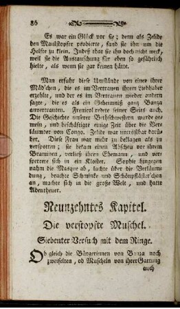 Neunzehntes Kapitel. Die verstopfte Muschel.