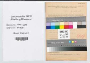 Entnazifizierung Heinrich Kunz, geb. 02.11.1913 (Steuerberater)