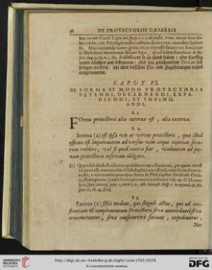 Caput VI: De forma et modo protectoria petendi, decernendi, expediendi, et insinuandi