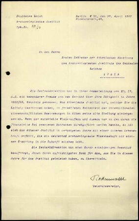 Brief Rodenwaldt - Buschor