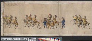 Bayerisches Turnier (eigentlich Maskenzug) gehalten 1662 im Turnierhaus zur Feier der Geburt des Kurprinzen Max Emanuel, Aufnahme 3 - BSB Cgm 2636(3