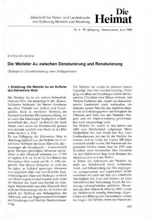 Die Wedeler Au zwischen Denaturierung und Renaturierung
