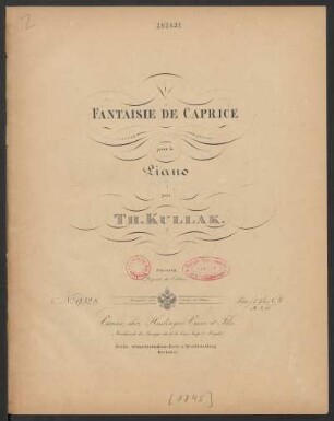 Fantaisie De Caprice : pour le Piano : Oeuvre 19