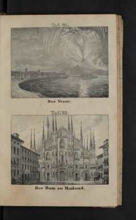 Tafel 21.-22.: Der Vesuv. Der Dom zu Mailand.
