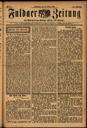 Erste Ausgabe vom Dienstag, den 24. März 1896.