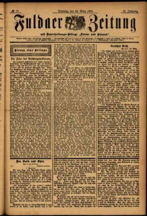Erste Ausgabe vom Dienstag, den 24. März 1896.