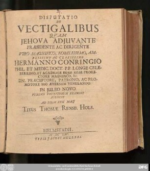 Disputatio De Vectigalibus