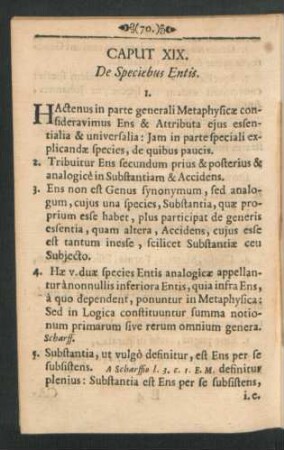 Caput XIX. De Speciebus Entis.