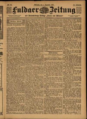 Dritte Ausgabe vom Mittwoch, den 01. Dezember 1897.