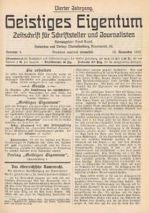 Nummer 4 (15. November 1907)