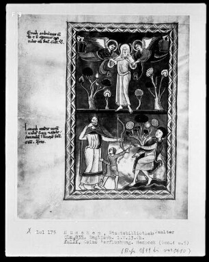 Psalterium mit Kalendarium — Bildseite mit zwei Miniaturen, Folio 9verso