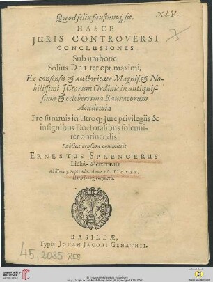 Hasce Iuris Controversi Conclusiones