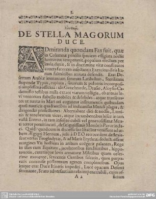 DE STELLA MAGORUM DUCE.