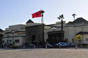 Königspalast in Rabat : Rabat ist die Hauptstadt des Königreiches Marokko. Blick auf die Gebäude des Königspalastes in Rabat, aufgenommen am 05.11.2008