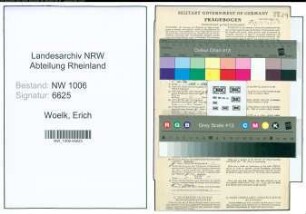 Entnazifizierung Erich Woelk , geb. 11.10.1913 (Arbeiter)