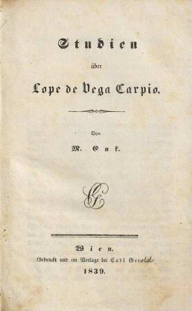 Studien über Lope de Vega Carpio