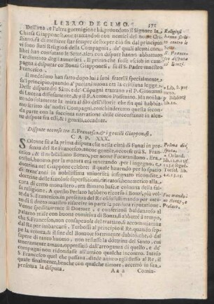 Cap. XXX. Dispute occorse tra S. Francesco, & i gentili Giapponesi
