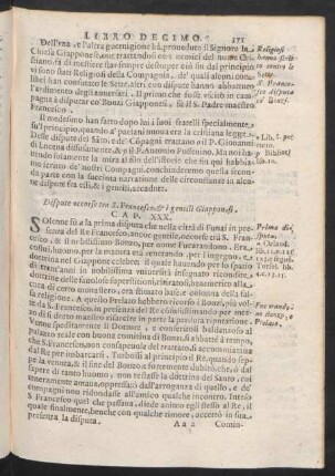 Cap. XXX. Dispute occorse tra S. Francesco, & i gentili Giapponesi