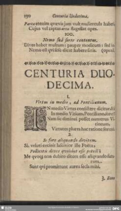 Centuria Duodecima