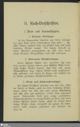 B. Koch-Vorschriften