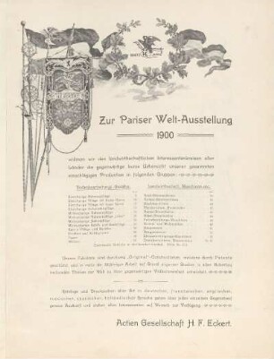 Zur Pariser Welt-Ausstellung 1900