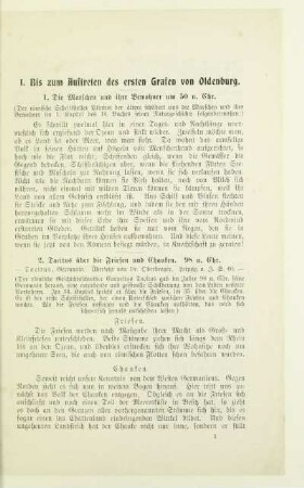 I. Bis zum Auftreten des ersten Grafen von Oldenburg