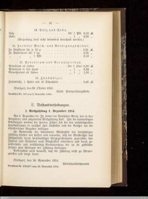 E. Bestandserhebungen