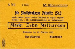 Notscheck über Zehn Milliarden Mark