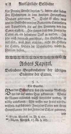 Achtes Kapitel. Besondere Begebenheiten der übrigen Stämme der Catten.