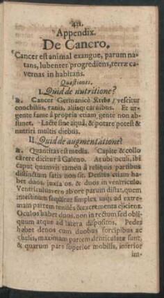 Appendix. De Cancro