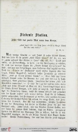 Siebente Station. Jesus fällt das zweite Mal unter dem Kreuze