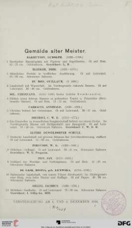 Gemälde alter Meister (Nr. 1-26)