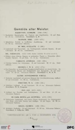 Gemälde alter Meister (Nr. 1-26)