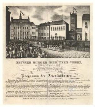 Festplakat Neusser Schützenfest von 1844