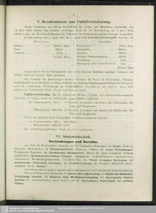 V. Krankenkasse und Unfallversicherung