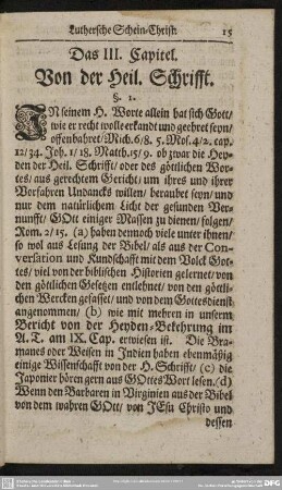 Das III. Capitel. Von der Heil Schrifft