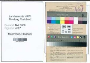 Entnazifizierung Elisabeth Moormann , geb. 21.01.1899 (Ordensschwester)