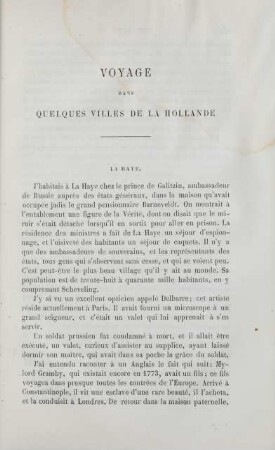 Voyage dans quelques villes de la Hollande