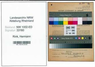 Entnazifizierung Hermann Rink, geb. 19.04.1886 (Studienrat)