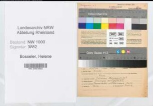 Entnazifizierung Helene Bosseler, geb. 24.03.1898 (Postsekretaerin)