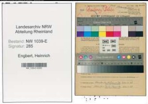 Entnazifizierung Heinrich Engbert , geb. 10.03.1916 (Bahnpolizist)