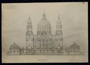 Wallfahrtskirche, Luxemburg: Zeichnung, Fassadenansicht