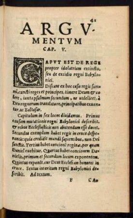 Argumentum Cap. V.